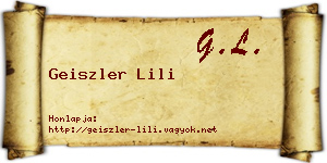 Geiszler Lili névjegykártya